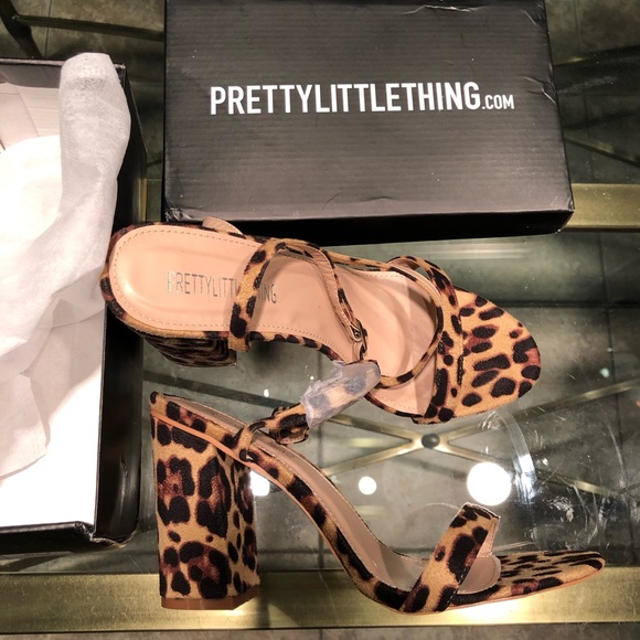 leopard print heels pretty little thing